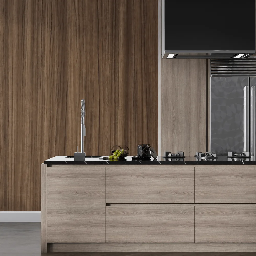 Lemari menggunakan laminasi GW-HPL woodgrain texture dari frantinco
